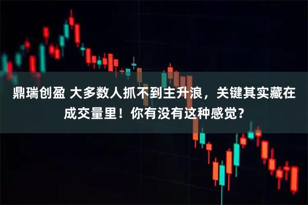 鼎瑞创盈 大多数人抓不到主升浪，关键其实藏在成交量里！你有没有这种感觉？
